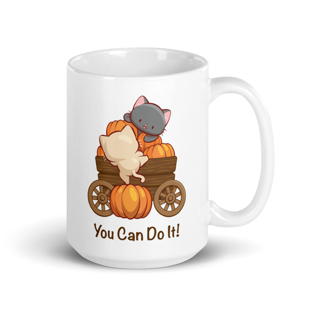 You Can Do It Kawaii Cats Inspirational Cute Mug - White 15 oz