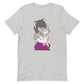 Kawaii Cat Pile Asexual Pride T-Shirt L / Athletic Heather